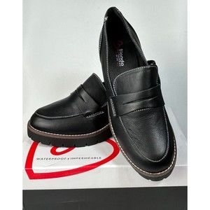 Blondo Dulce Waterproof Black Leather Lug Sole Loafer Size 8.5 NEW
